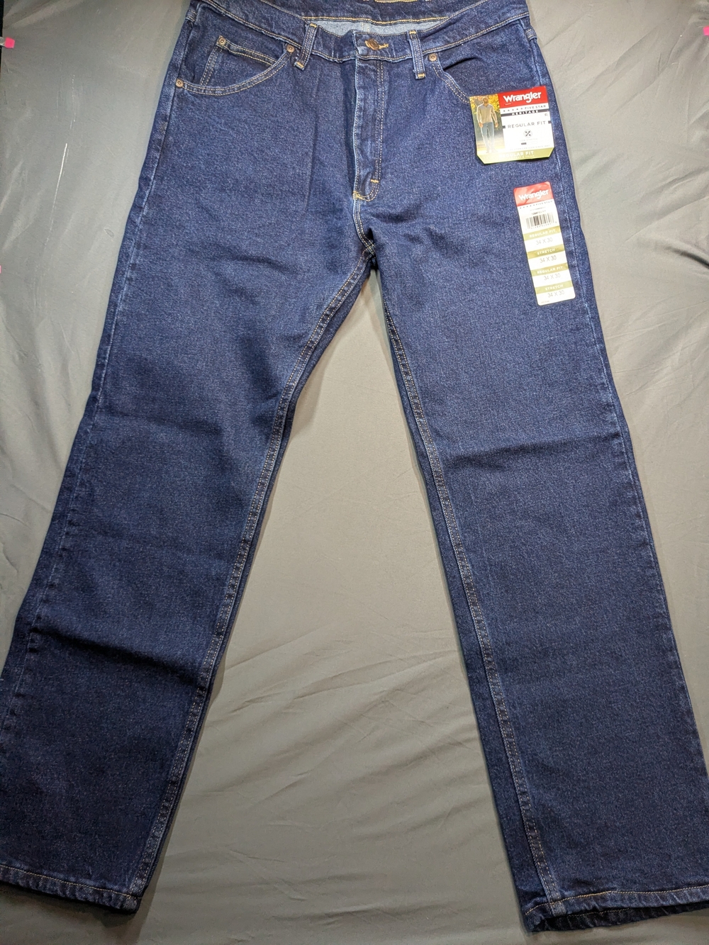 Wrangler Men's Straight Jeans in Dark Indigo Blue
